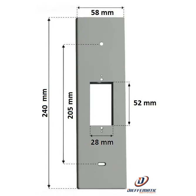 Placca 205Mm Alluminio Lucido Con Pulsante Copri Avvolgitore Motore Tapparella