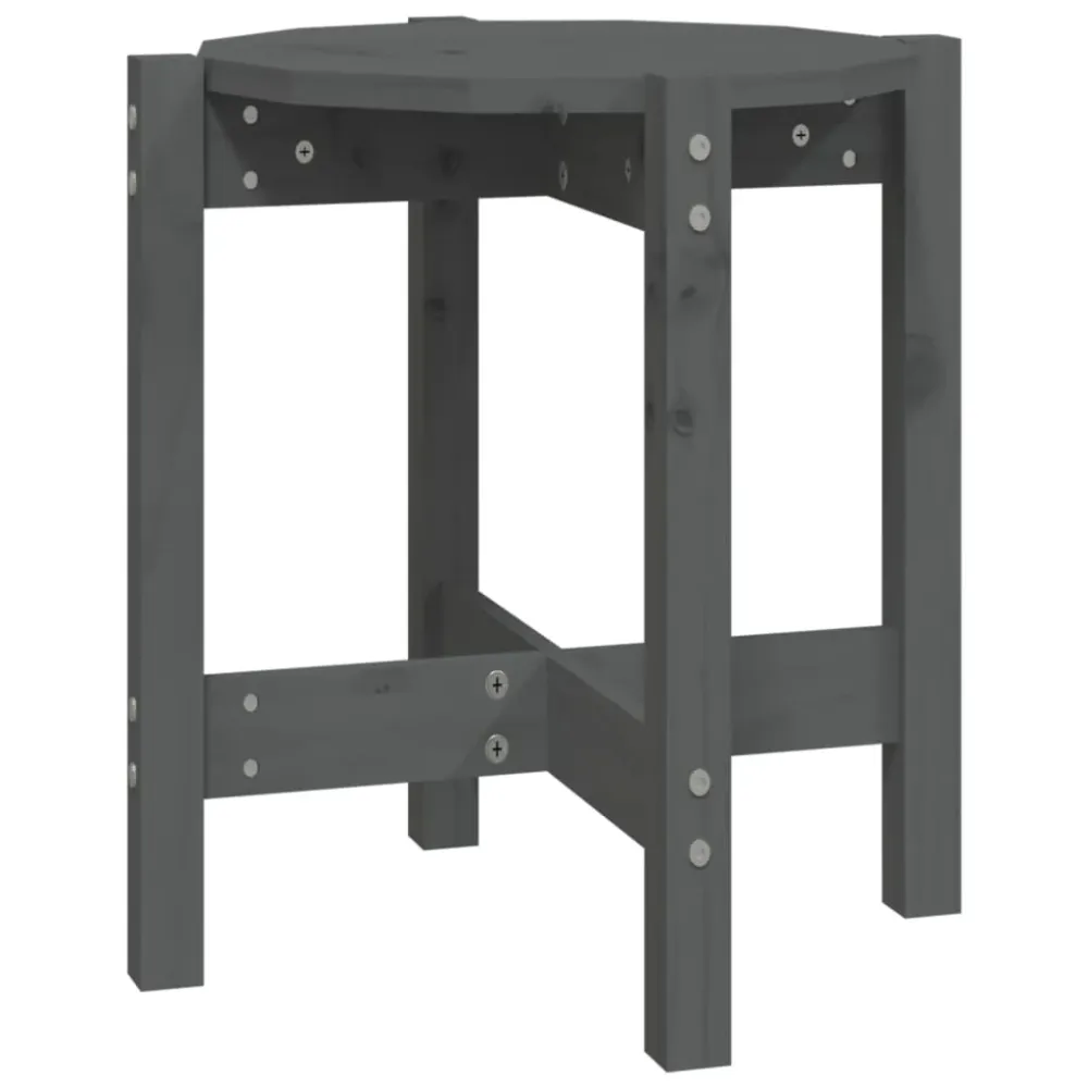 Garniture intérieure Table d'appoint design intemporel Ø 42,5 x 45 cm bois massif de pin gris DEC039415