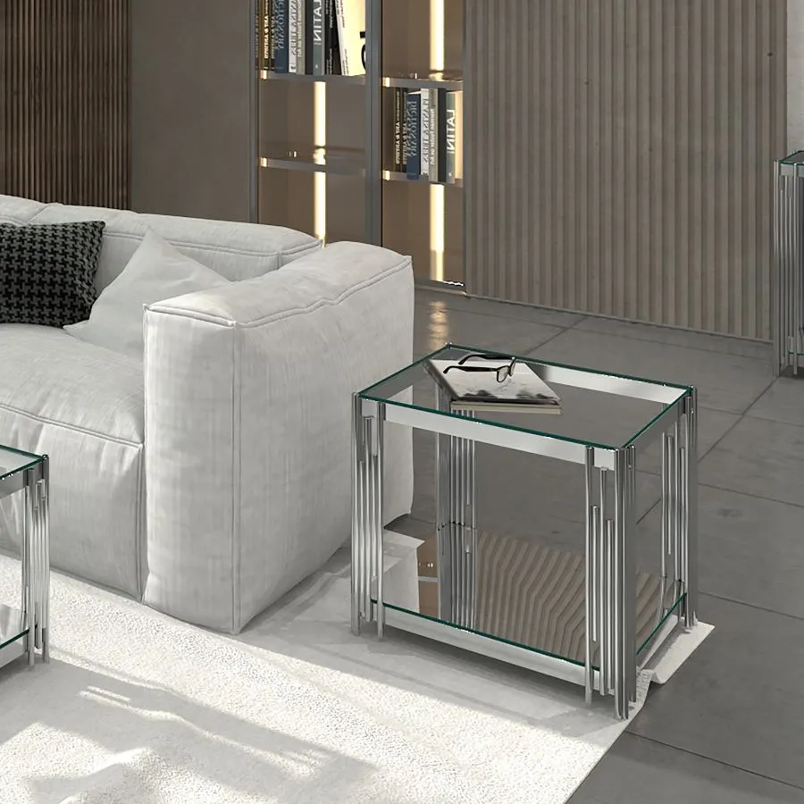 Grande Table D'Appoint Estrel En Argent pour fourgons