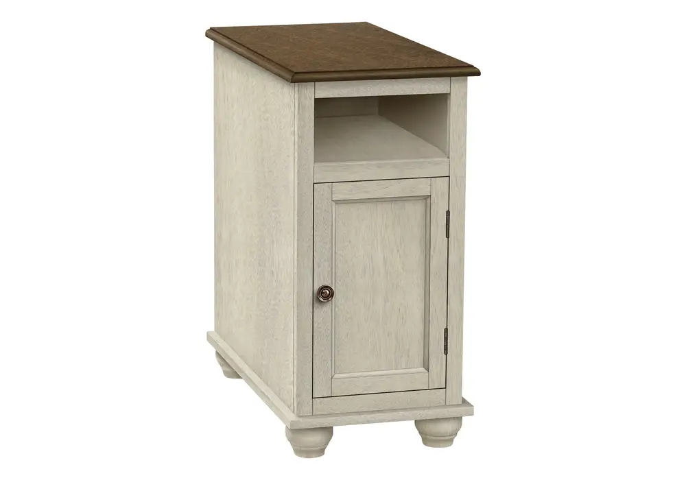 Sécurité commerciale Table D'Accent - 24"H / Blanc Antique / Placage Espresso