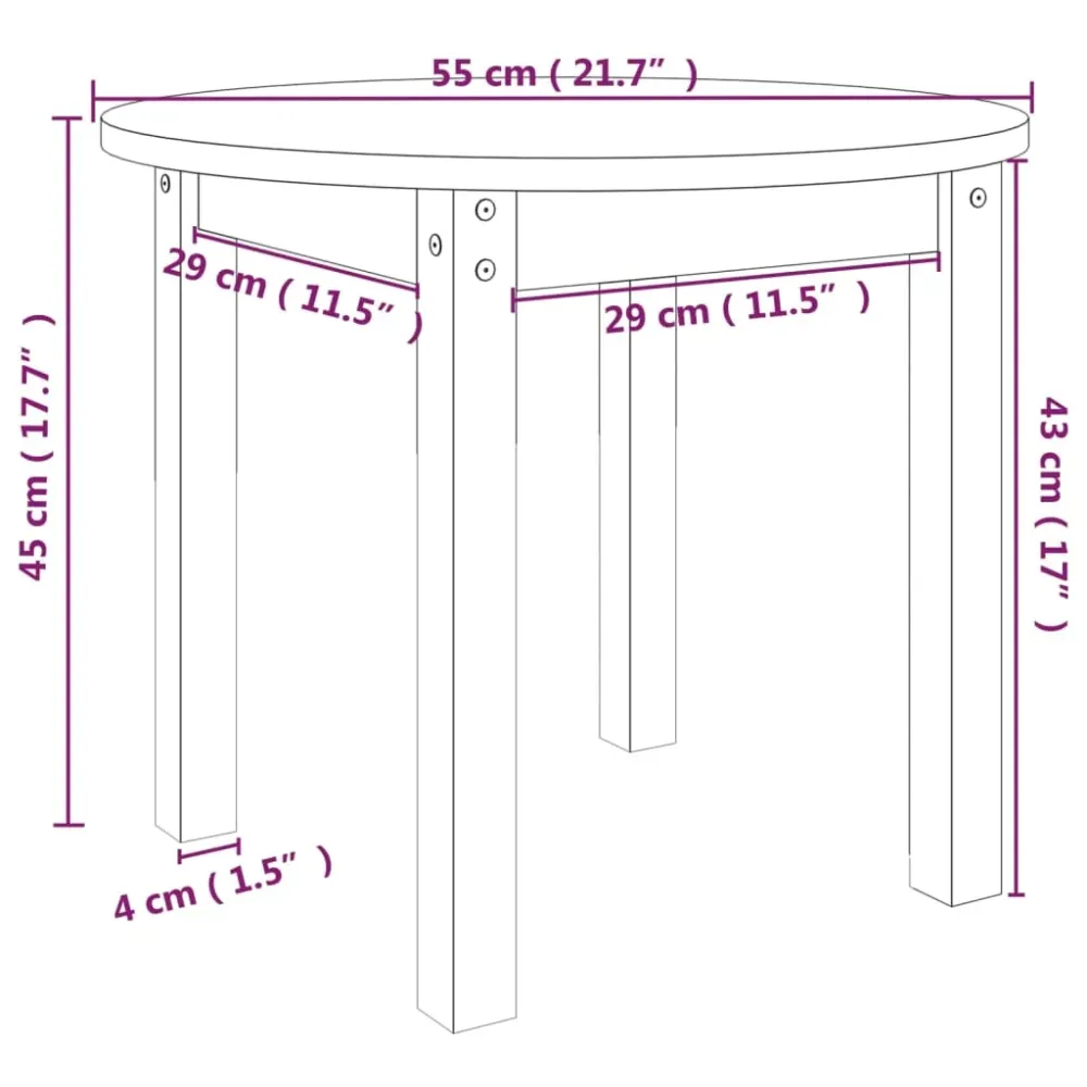 Table d'appoint design basique Ø 55 x 45 cm bois massif de pin noir DEC039901