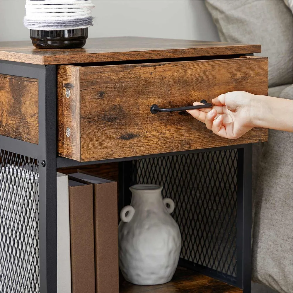 VASAGLE Table d’appoint cadre acier pour transport de marchandises