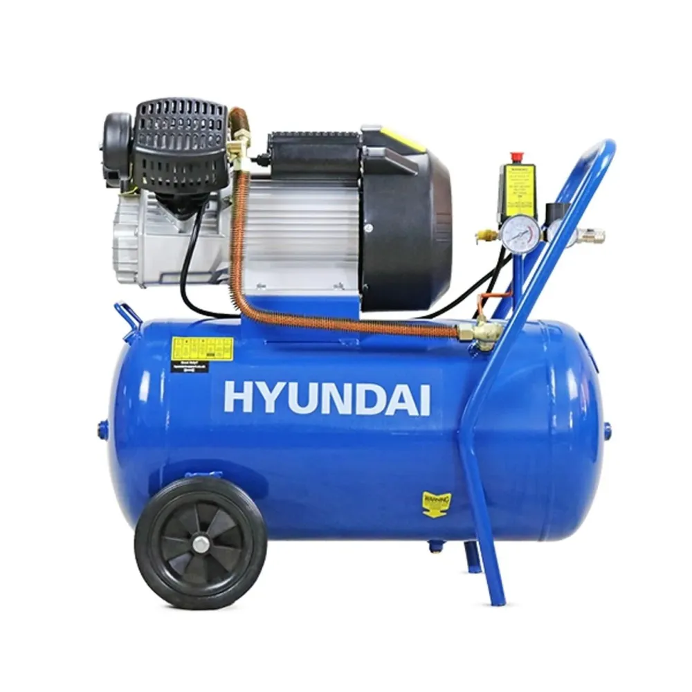Jeu de klaxons Hyundai HY3050V 50L Electric Air Compressor 14CFM 116psi Direct Drive V-Twin 230V