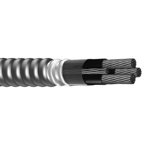 250' 12 AWG 4C Solid Metal Clad Copper Conductor Alliage léger Armored W/ Ground PVC Jacket
