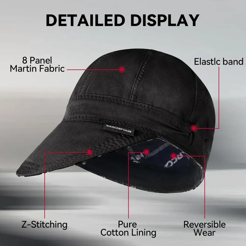 ARCCAPTAIN Reversible Welding Cap Elastic Rentrant Band Black pour Jet Ski