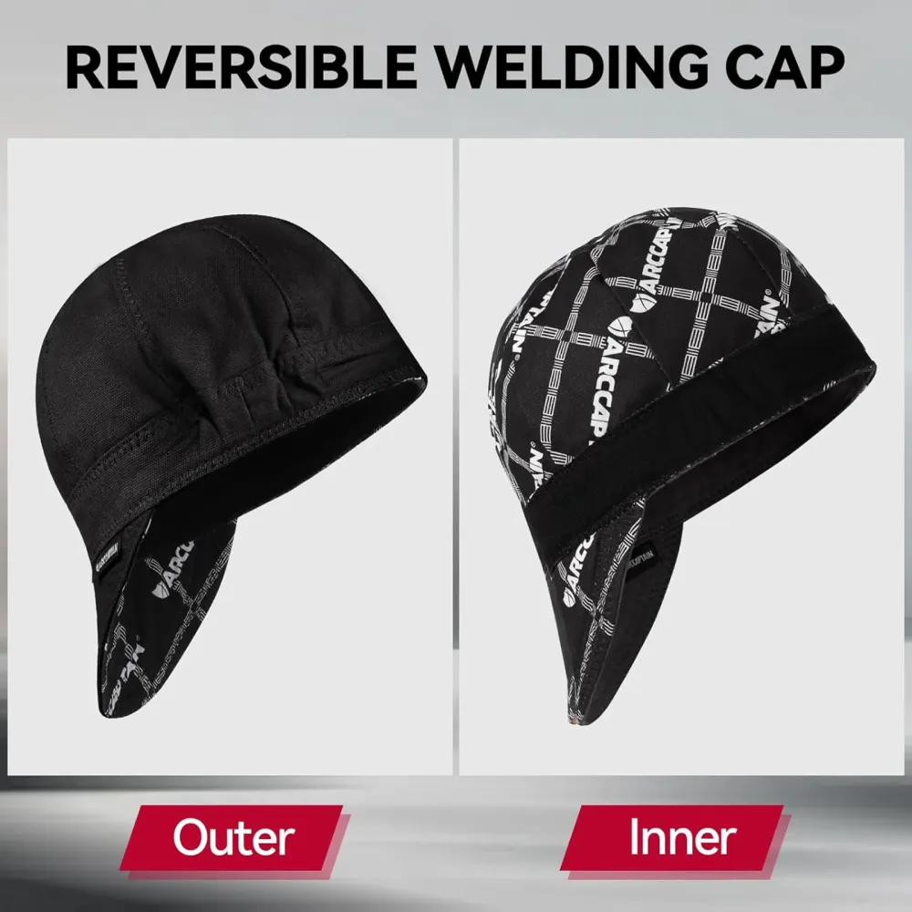 ARCCAPTAIN Reversible Welding Cap Elastic Rentrant Band Black pour Jet Ski