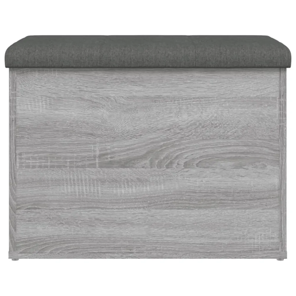Banc banquette de rangement avec coussin d'assise gris 62 x 42 x 45 cm bois d'ingénieriecouleur sonoma gris DEC024802