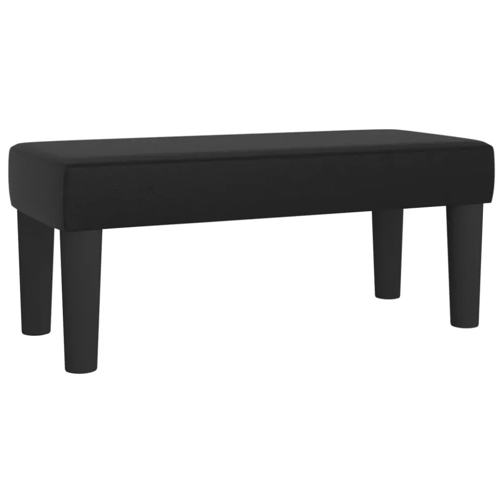 Banc de bout de lit design intemporel 70 x 30 x 30 cm en PVC noir DEC024680