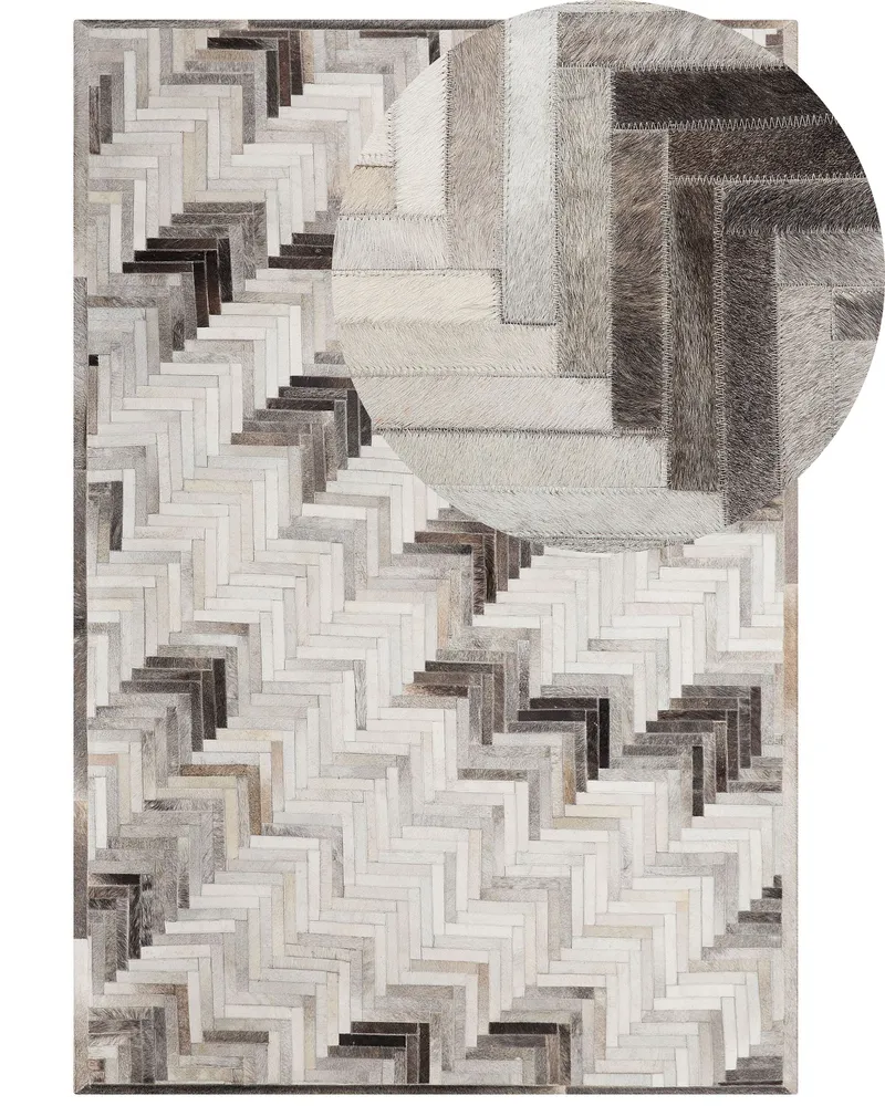 Cowhide Area Rug 140 x 200 cm Grey and Sable ARSUZ