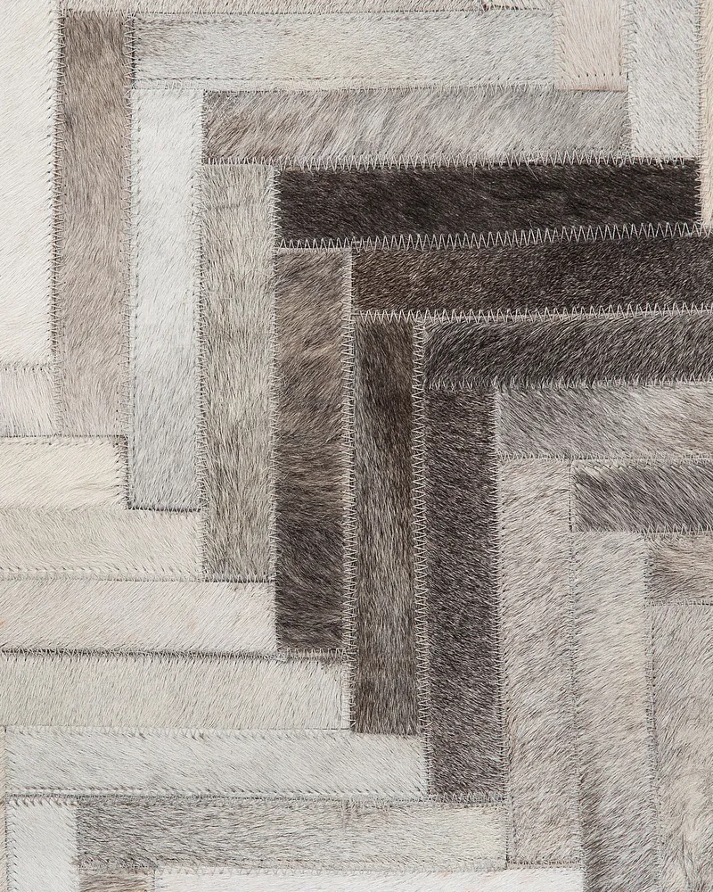 Cowhide Area Rug 140 x 200 cm Grey and Sable ARSUZ