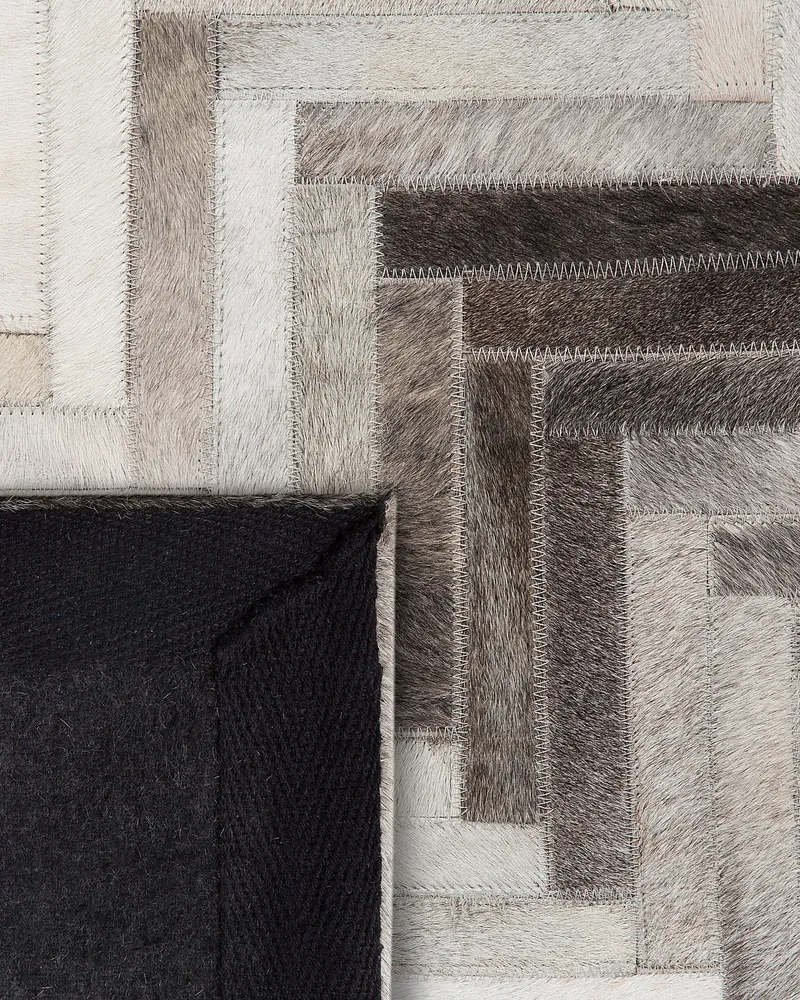 Cowhide Area Rug 140 x 200 cm Grey and Sable ARSUZ