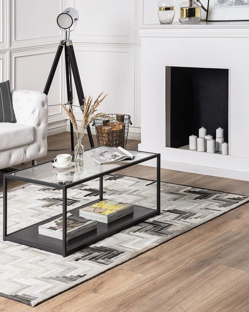 Cowhide Area Rug 140 x 200 cm Grey and Sable ARSUZ