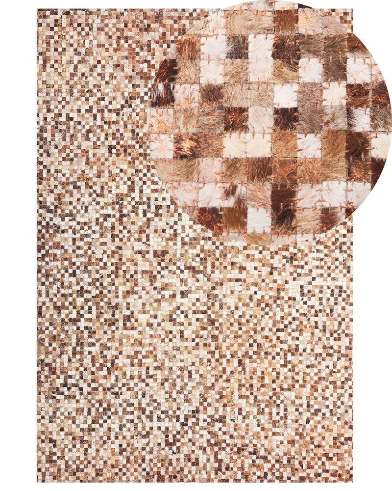 Cowhide Area Rug Café 160 x 230 cm TORUL