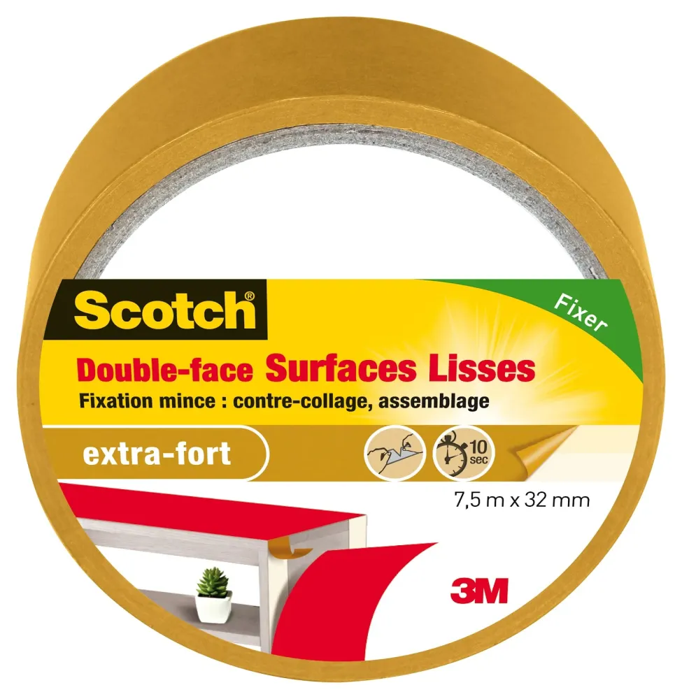 DUPLIQUÉ FACE "LISSE" MARRON 7.5MX32MM