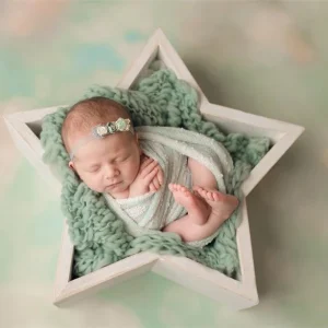 Esthero Accessoires en bois en forme d'étoile pour la photographie de nouveau-nés SYPJ3