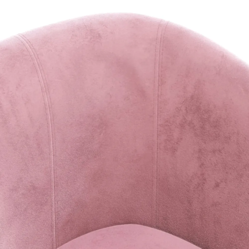 Fauteuil lounge assise confortable design novateur avec repose-pieds en velours rose DEC026432