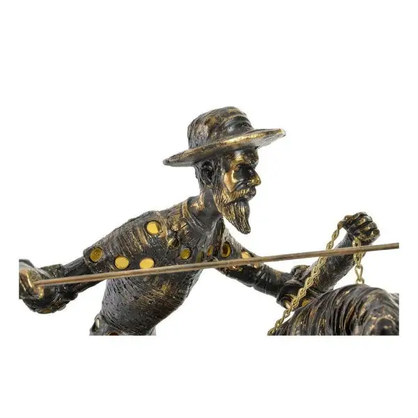 Figurine Don Quichotte sur son Cheval Rossinante en Résine Cuivrée Vie