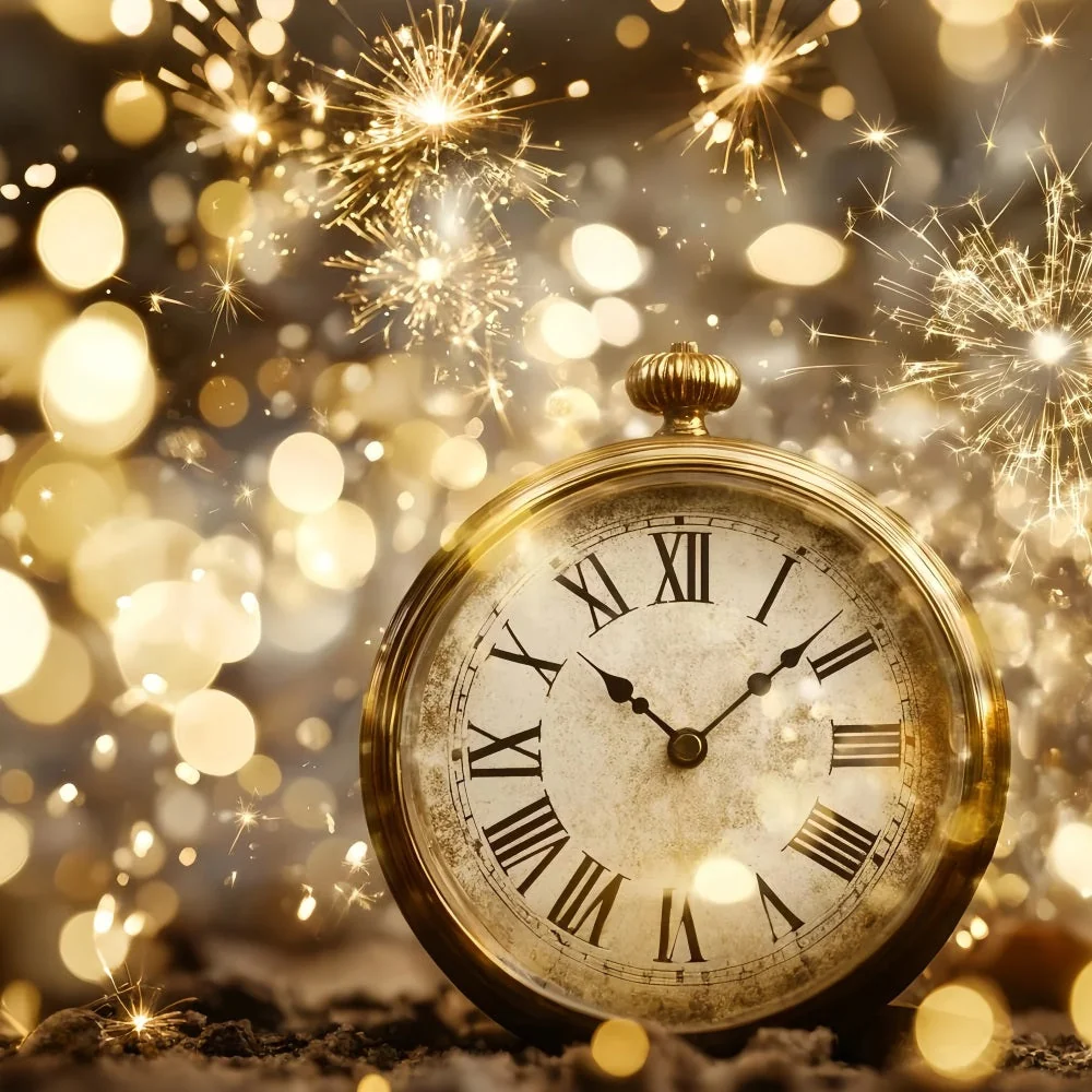 Fond pour le Nouvel Compte à rebours Fond bokeh avec feux d'artifice dorés scintillants TWW512-20