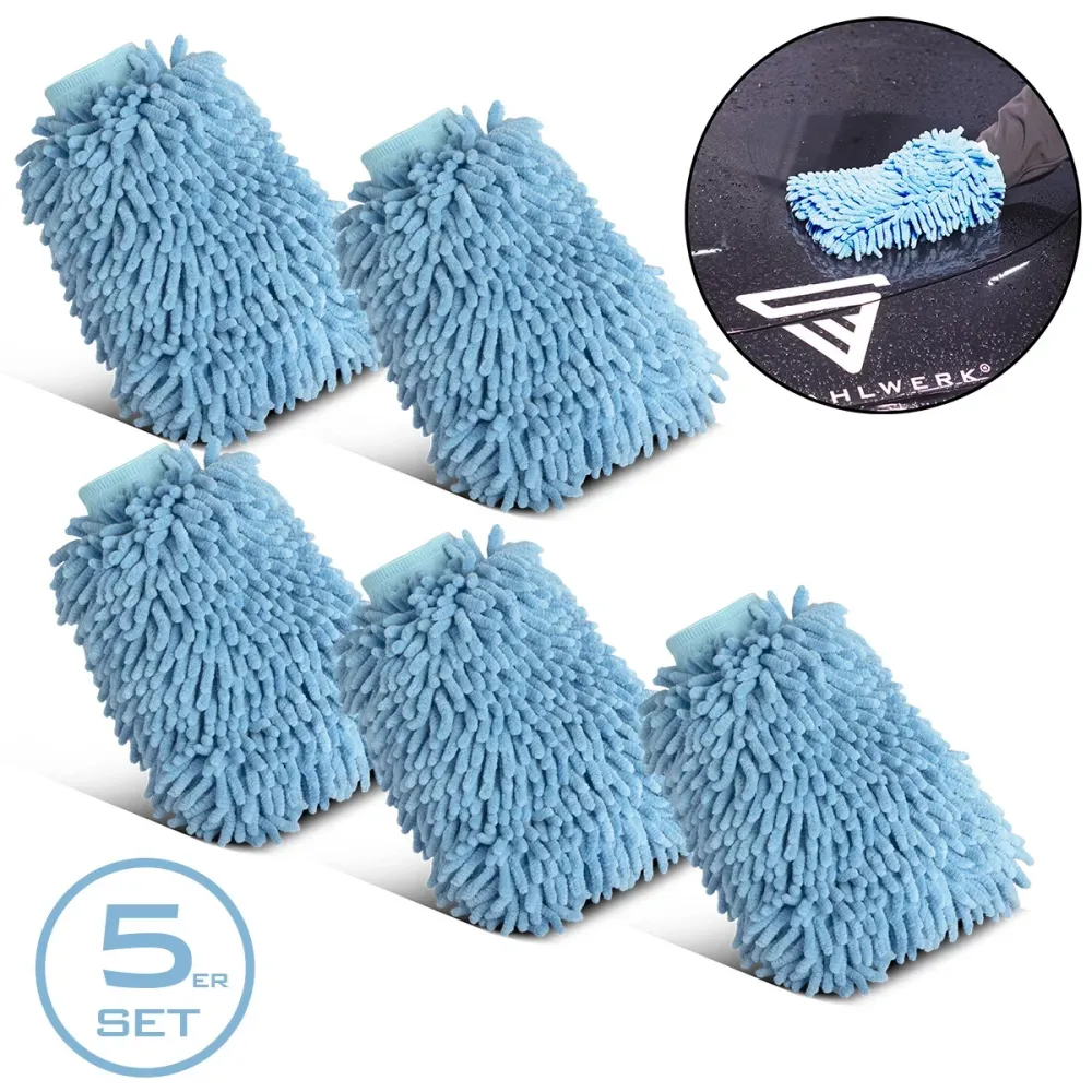 Gant de lavage de voiture en acier dans le gant de nettoyage CHENILLE 5 x 28 cm à 5 x 28 cm | Éponge de microfibre | Tissu...
