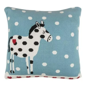 Housse de coussin en coton bio 35 x 35 cheval à pois