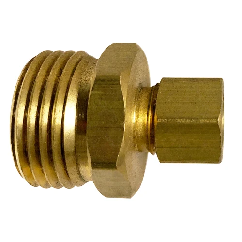 1/2 Inch Compression 3/4 Inch Male Garden Hose No Swivel Straight Adapter Laiton 30137