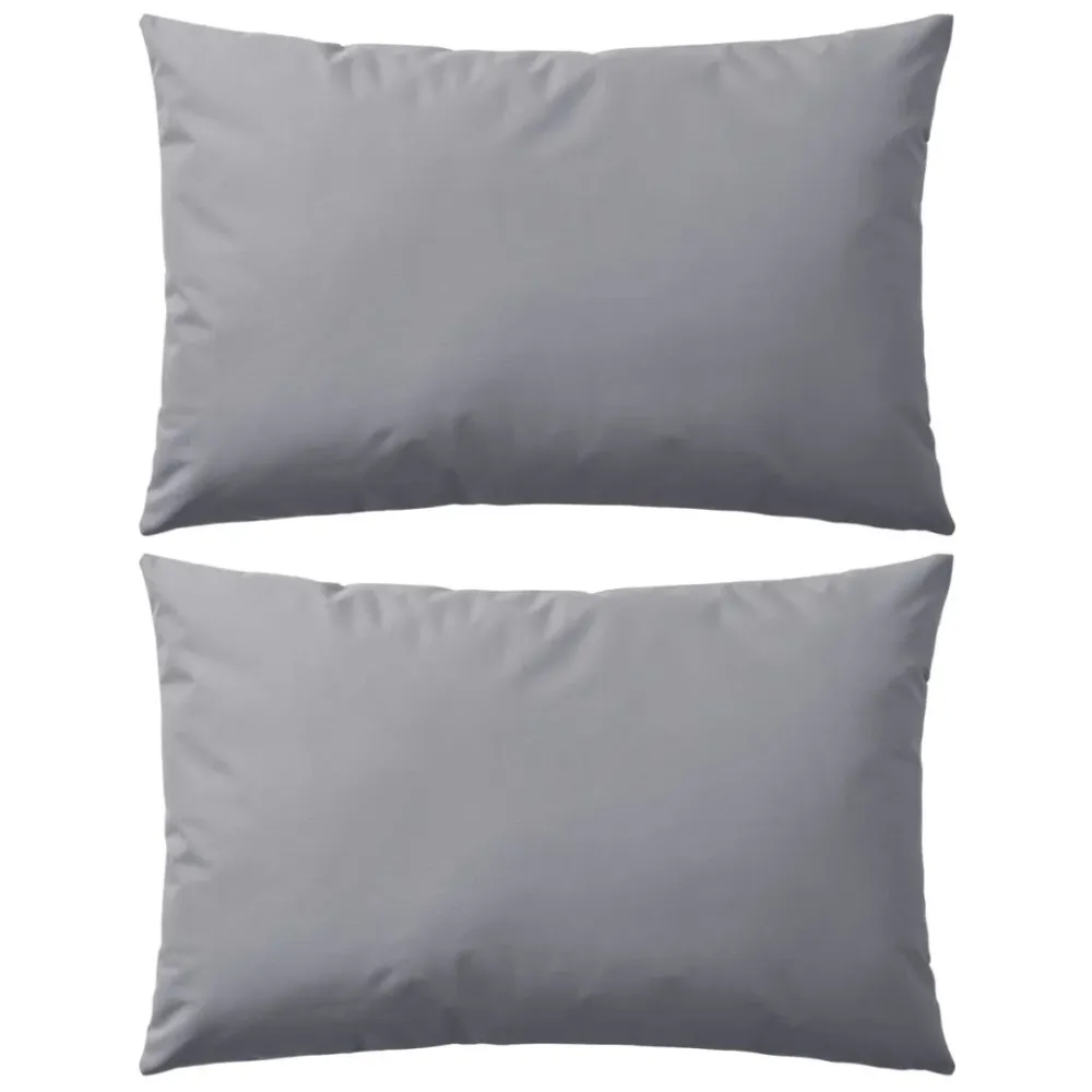 Lot de 2 coussins oreiller pour extérieur décoration jardin 60 x 40 cm gris DEC020104