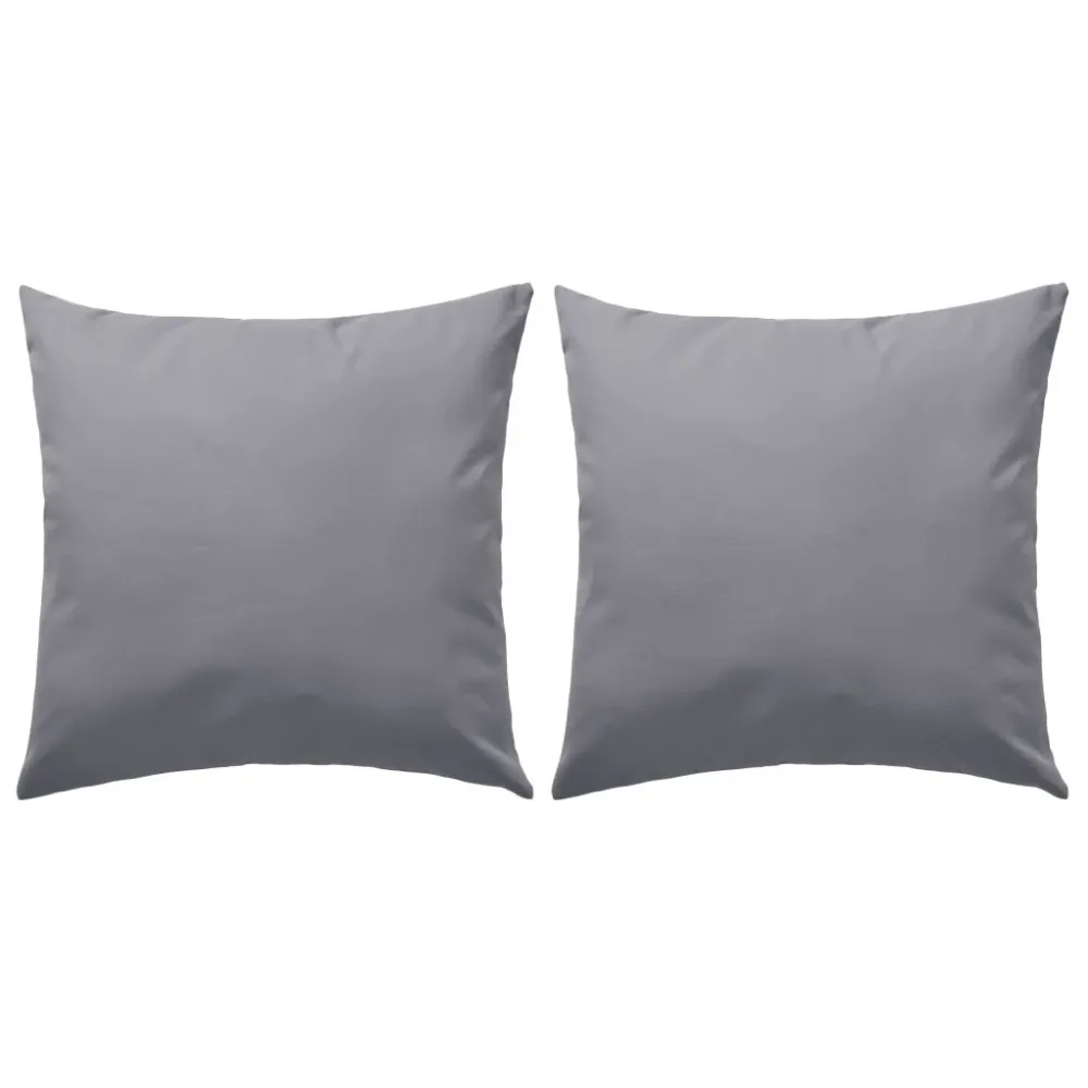 Lot de 2 coussins oreiller pour extérieur décoration jardin 45 x 45 cm gris DEC020102