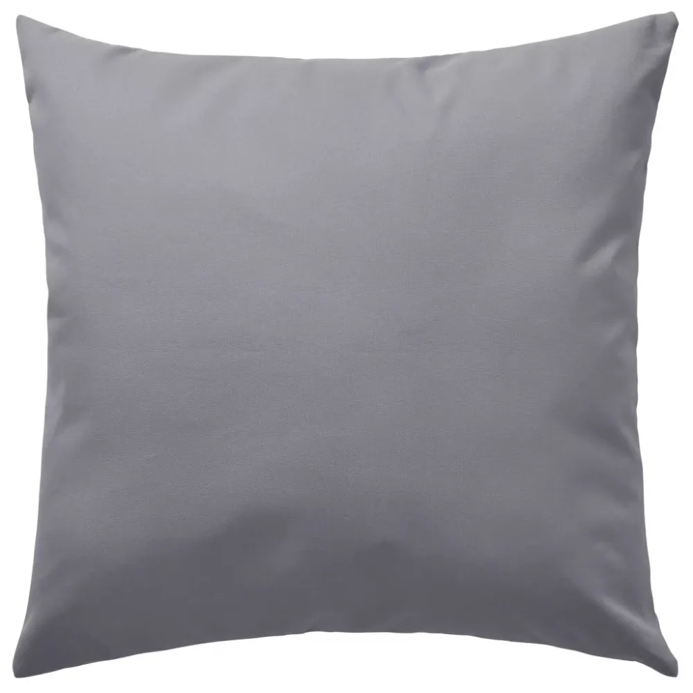 Lot de 2 coussins oreiller pour extérieur décoration jardin 45 x 45 cm gris DEC020102