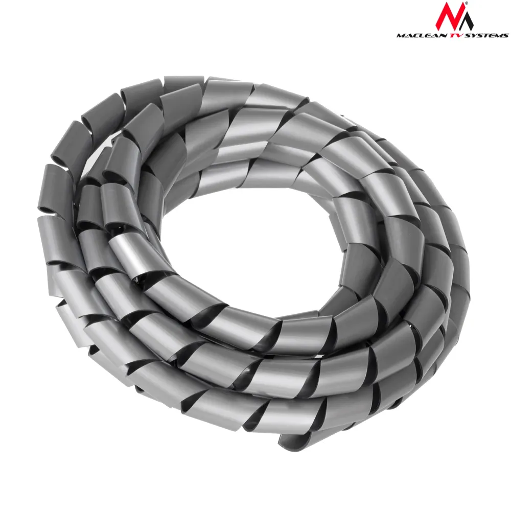 Maclean Cable Cover, Masking, (20.4*22mm), 3m, Ton argent Spiral, MCTV-687S