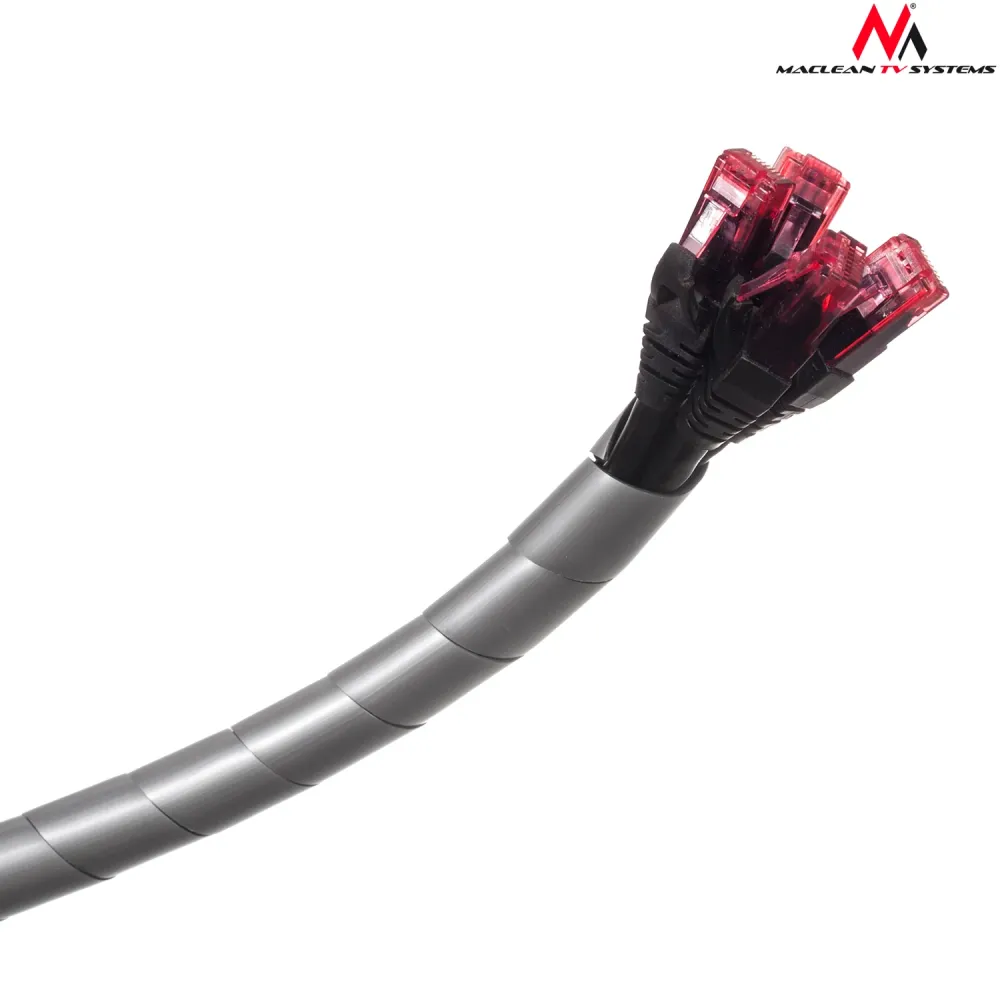 Maclean Cable Cover, Masking, (20.4*22mm), 3m, Ton argent Spiral, MCTV-687S