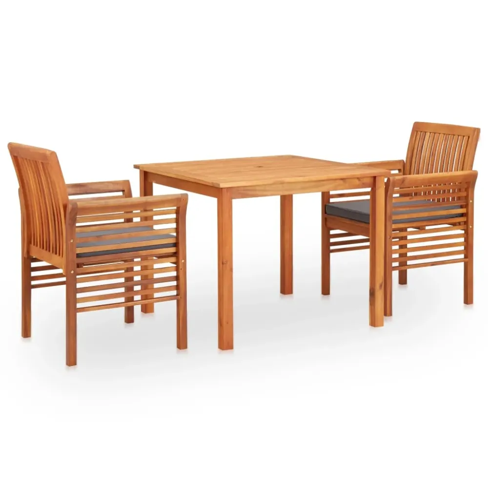 Mobilier à dîner d'extérieur 3 pièces et coussins acacia stable 02_0014648