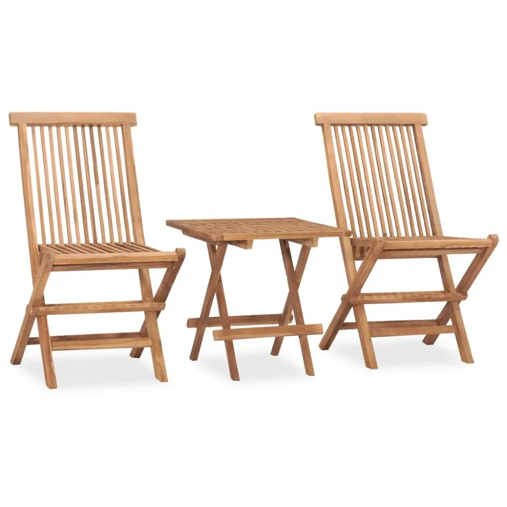 Mobilier à dîner d'extérieur pliable avec coussin 3 pièces teck 02_0014730