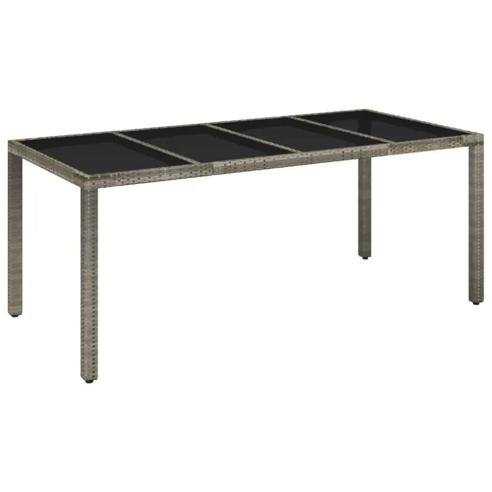 Mobilier à dîner de jardin et coussins 7 pièces gris rotin 02_0014901