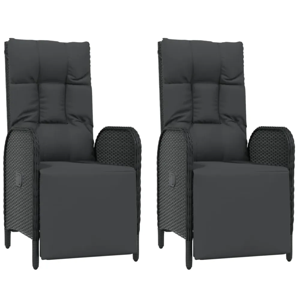 Mobilier à dîner de jardin et coussins 5 pièces noir résine tressée 02_0014882