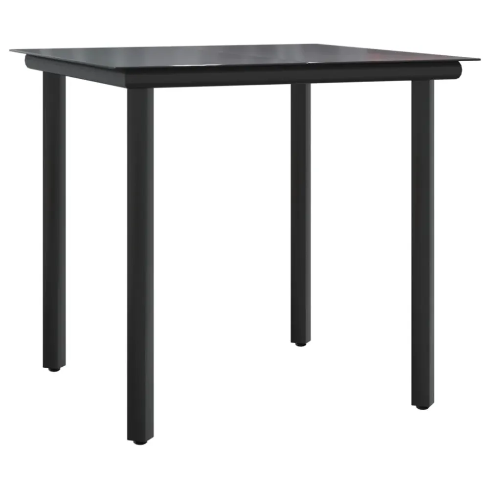 Mobilier à dîner de jardin et coussins 5 pièces noir résine tressée 02_0014882