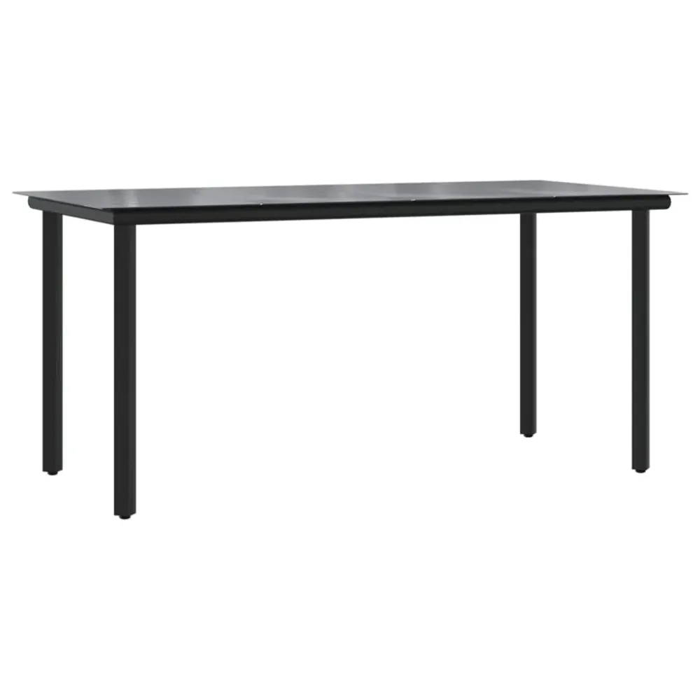 Mobilier à dîner de jardin et coussins 5 pièces noir résine tressée 02_0014886