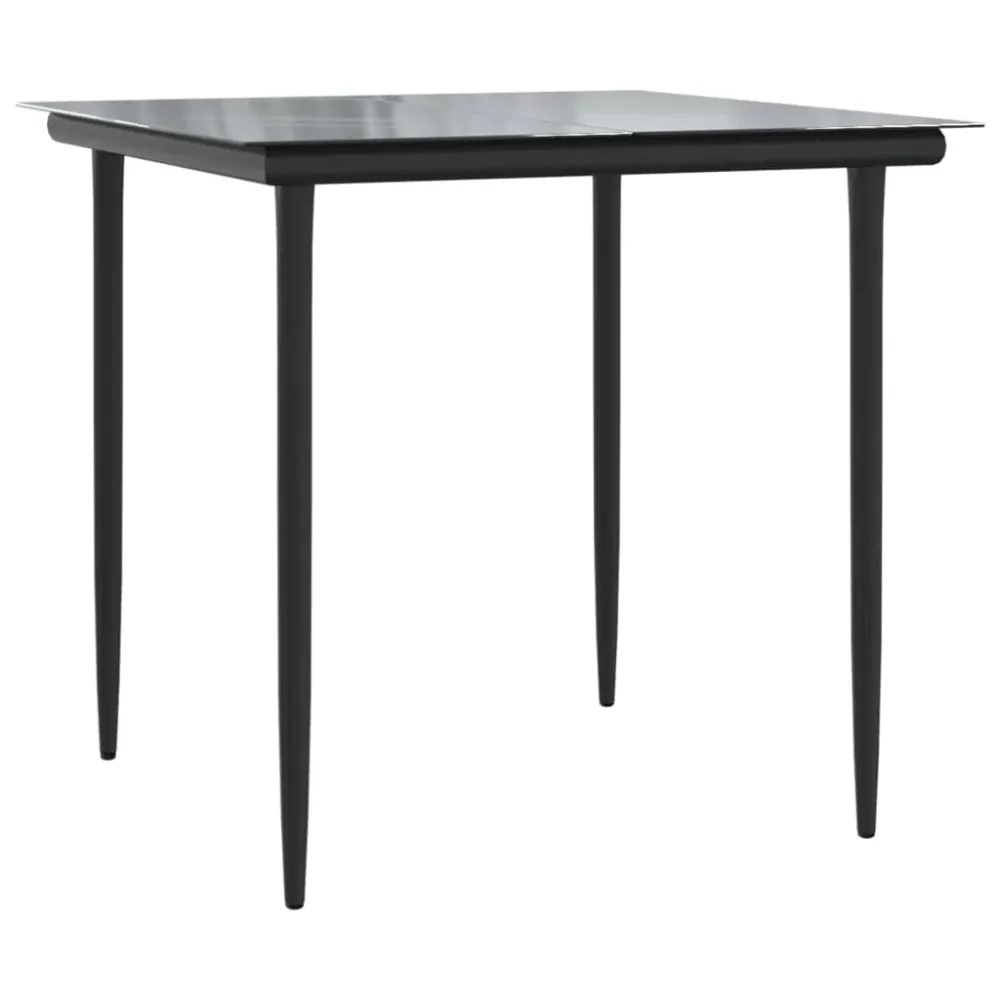 Mobilier à dîner de jardin et coussins 5 pièces noir résine tressée 02_0014885