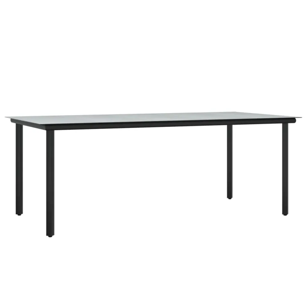 Mobilier à dîner de jardin et coussins 7 pièces noir et gris rotin 02_0014907