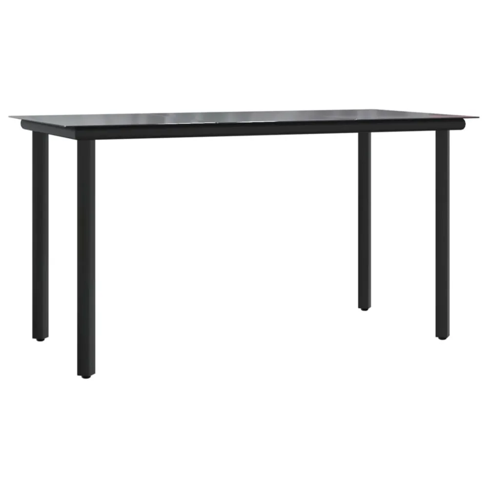 Mobilier à dîner de jardin et coussins 5 pièces noir et gris 02_0014862