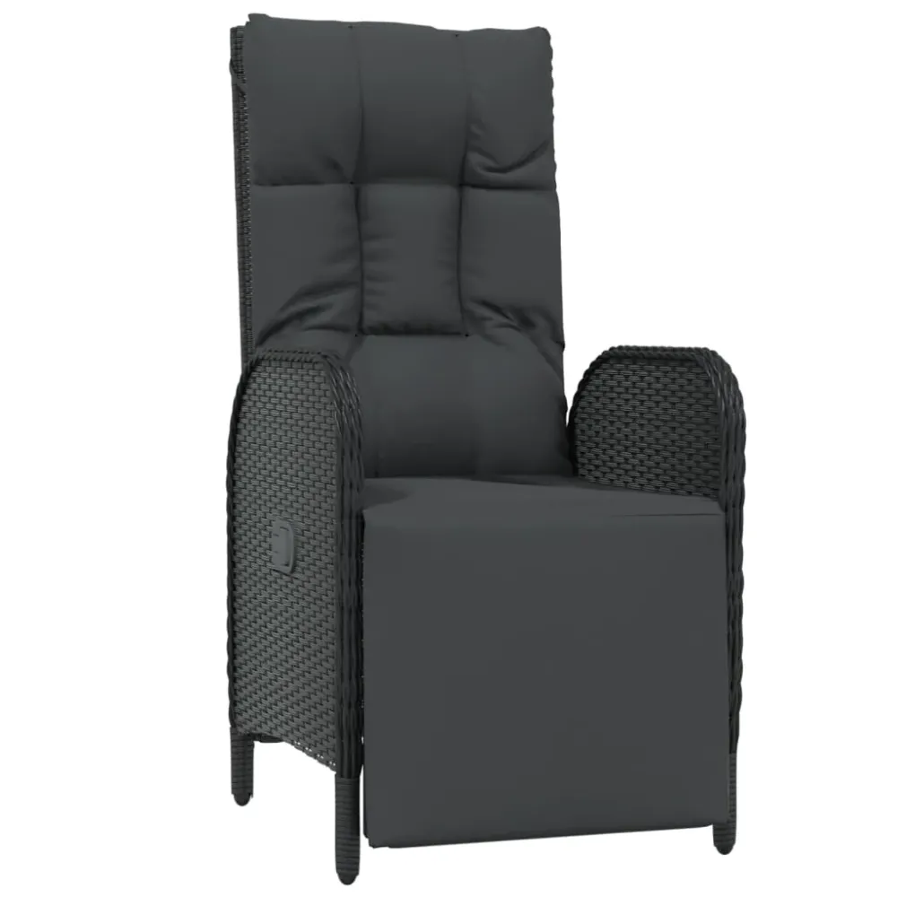 Mobilier à dîner de jardin 9 pièces et coussins noir résine tressée 02_0014837