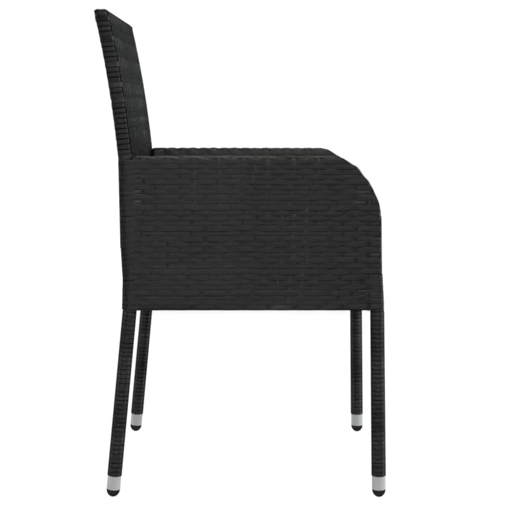 Mobilier à dîner de jardin 9 pièces et coussins noir résine tressée 02_0014841