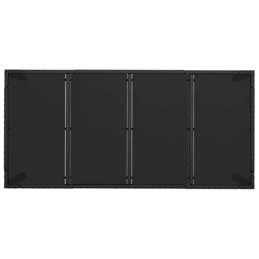 Mobilier à dîner de jardin 9 pièces et coussins noir résine tressée 02_0014841