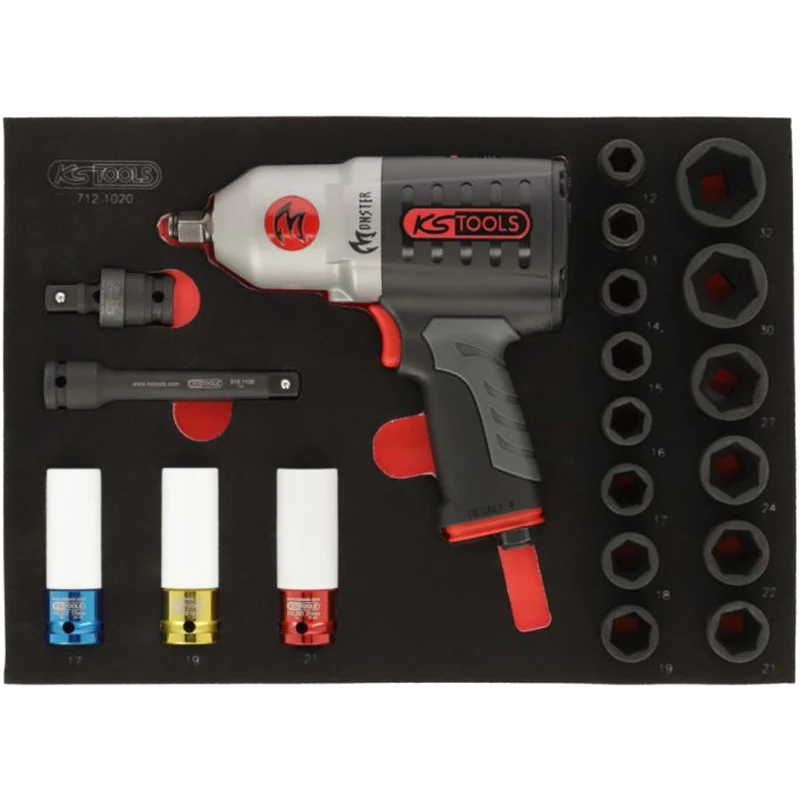 Module de douilles et majeur à chocs pneumatique 1/2'', 20 pièces - KS TOOLS - 712.1020