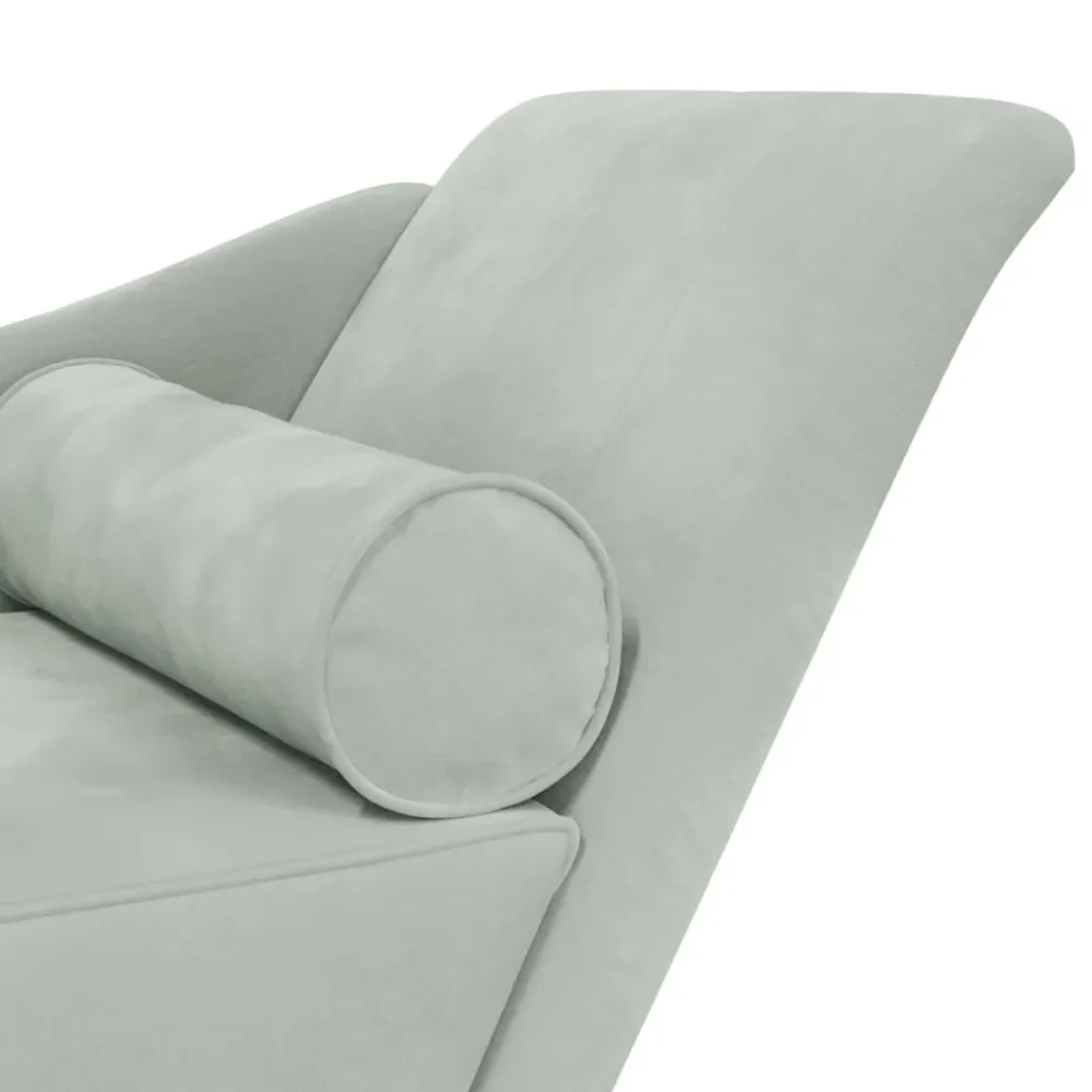 Méridienne chaise longue canapé pour intérieur avec coussins en velours gris manifeste DEC026076