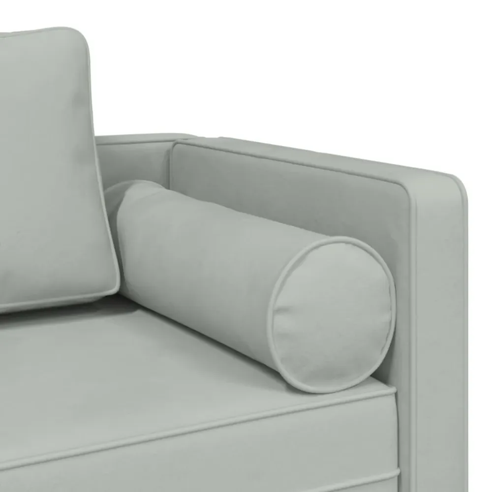 Méridienne chaise longue canapé pour intérieur avec coussins en velours gris évident DEC026075