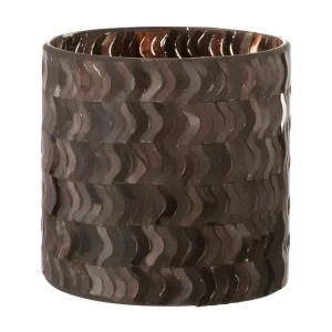 Photophore en Verre Design "Tazu" 15cm Gris