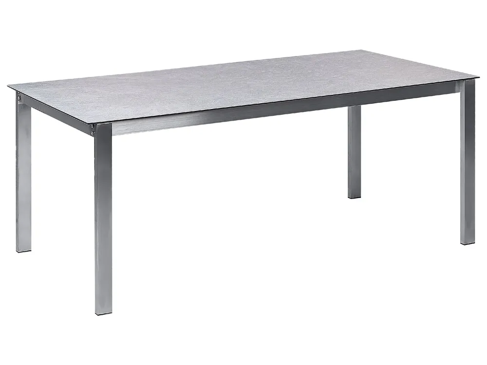4 Seater Garden Dining Set Grey Cristal Top Grey Chairs COSOLETO