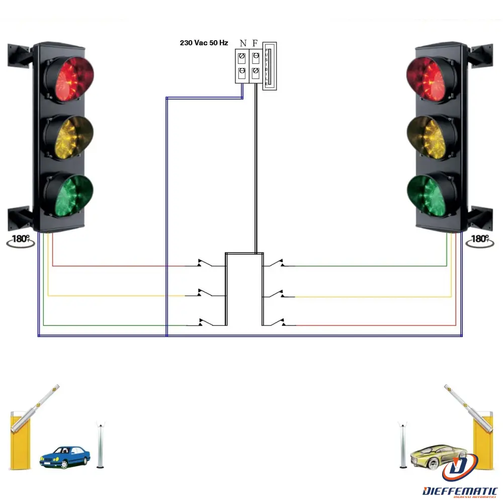 2 Semafori 3 Luci 6 Schede Da 24 Led Rossi Gialli Verdi Securvera Sk-Stls3Lrgvb