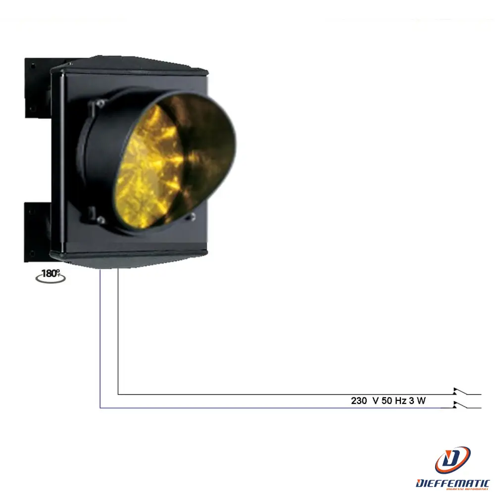 Semaforo Vetro Ø 124 Mm Luce Gialla 24 Led 230V Ip65 Securvera Ss-Suge271Lgd