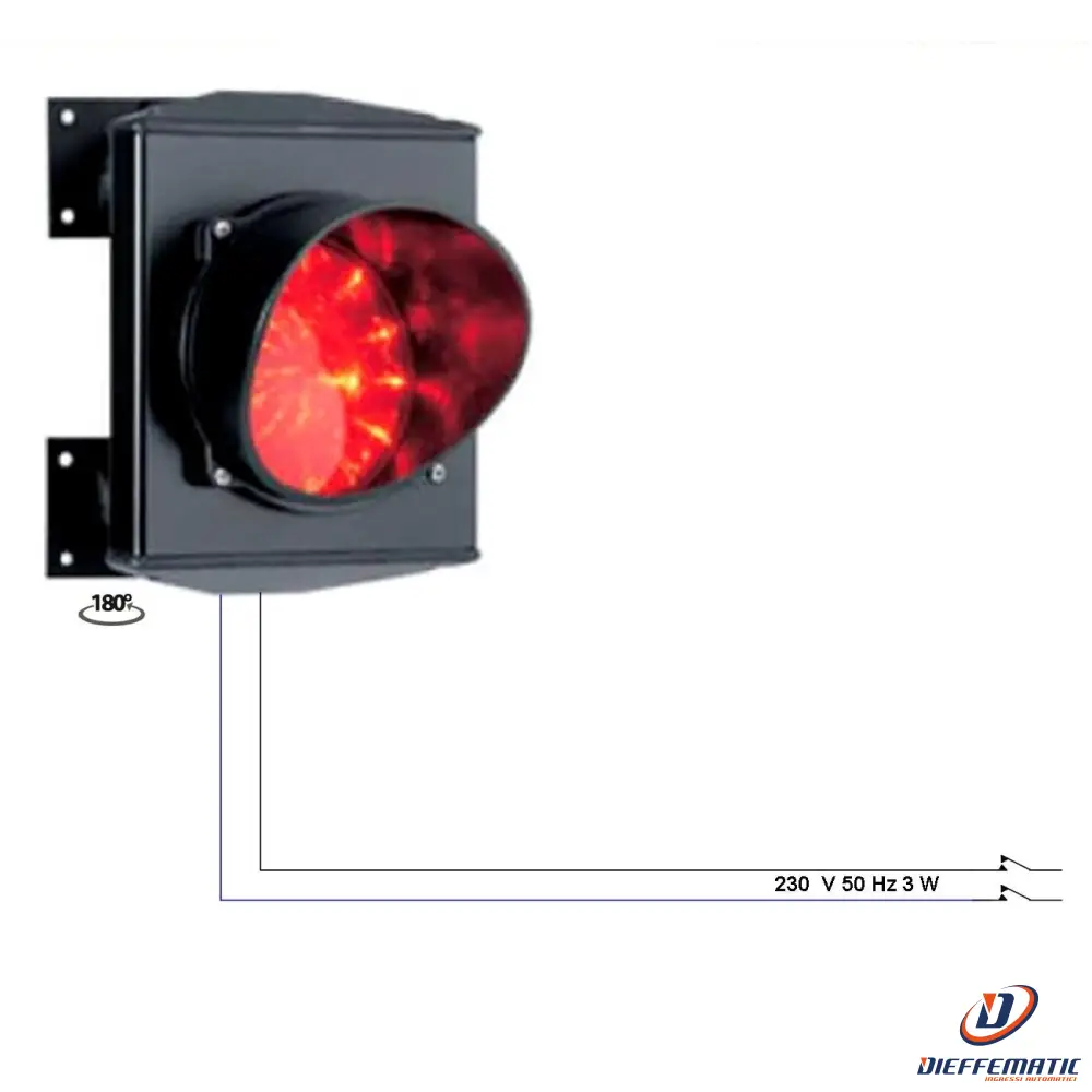 Semaforo Vetro Ø 124 Mm Luce Rossa 24 Led 230V Ip65 Securvera Ss-Sure271Lrb